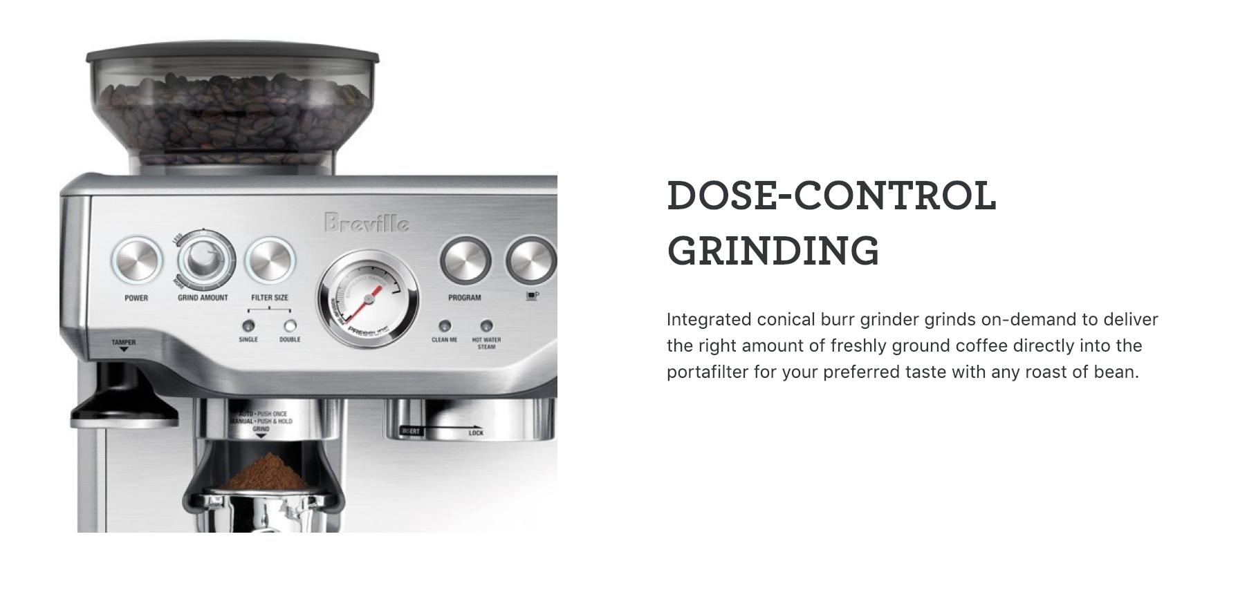 Breville BES870 Barista Express Espresso Coffee Machine (Salted Liquorice) BES870SLQ
